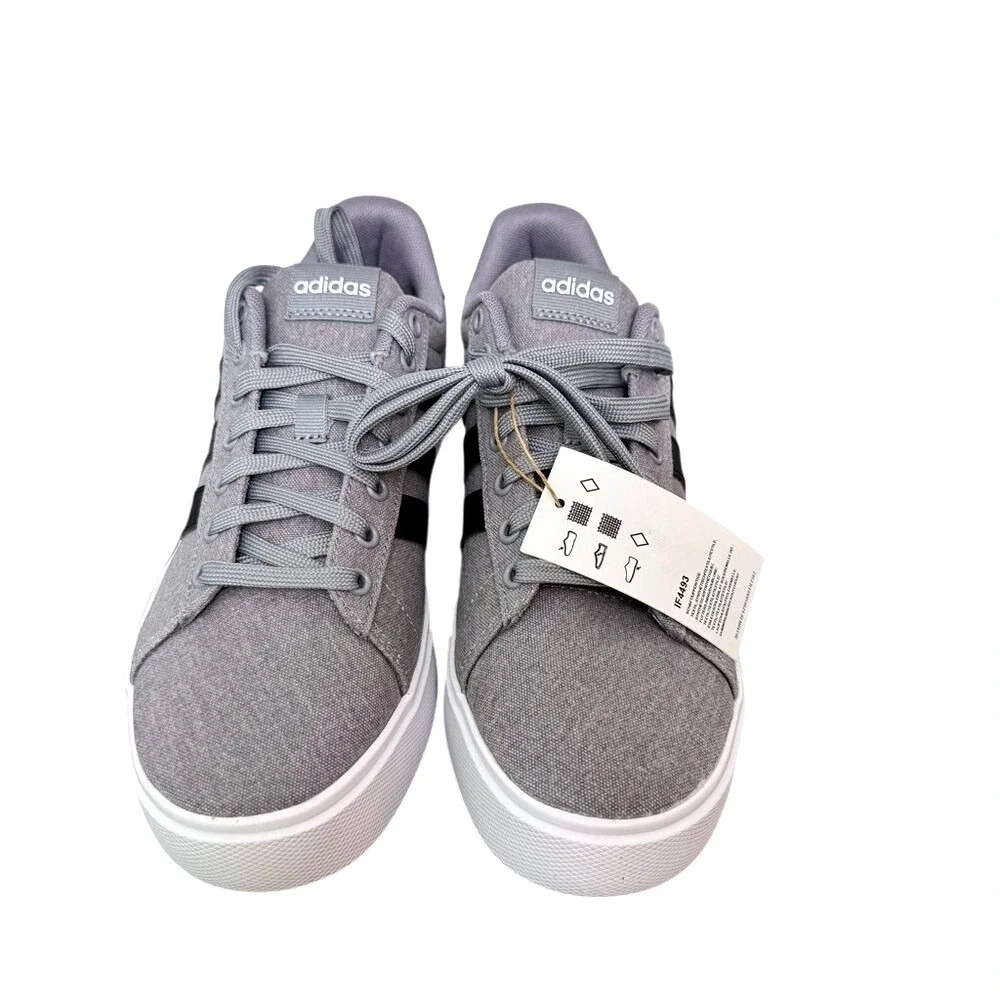 adidas Men's Gray Canvas Sneaker‎ Shoe size 8 Mens 9 Women's NWT